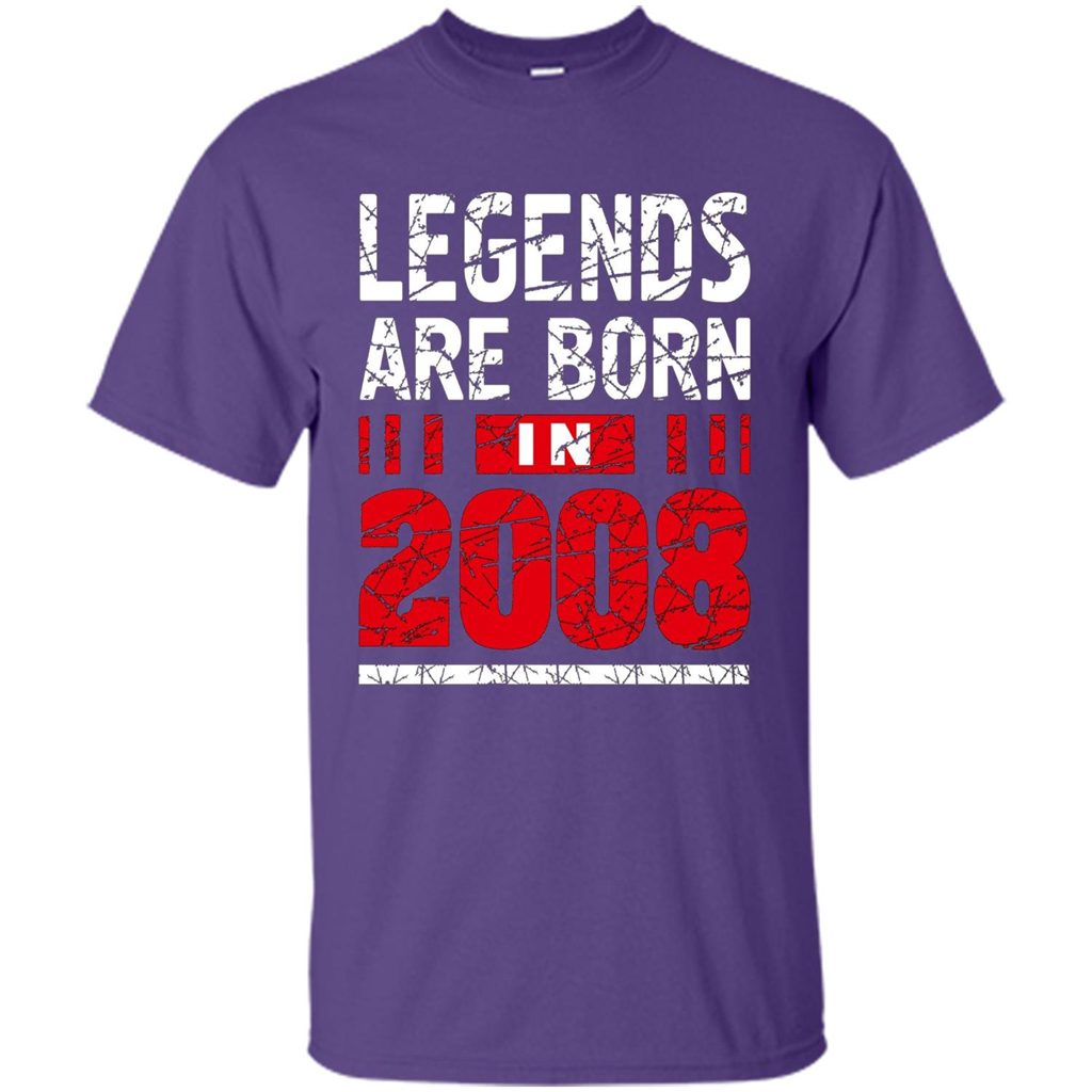 Birthday Gift T-shirt Legends Are Born In 2008 T-shirt Purple