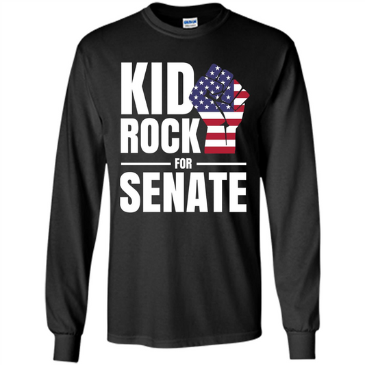 CAMPAIGN Kid For US Senate Election. In Rock We Trust T-shirt Black