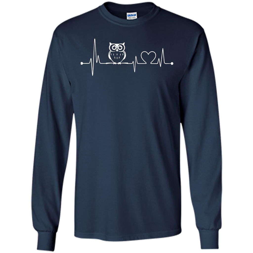 Heartbeat Owl T-shirt Love Owl T-shirt Navy