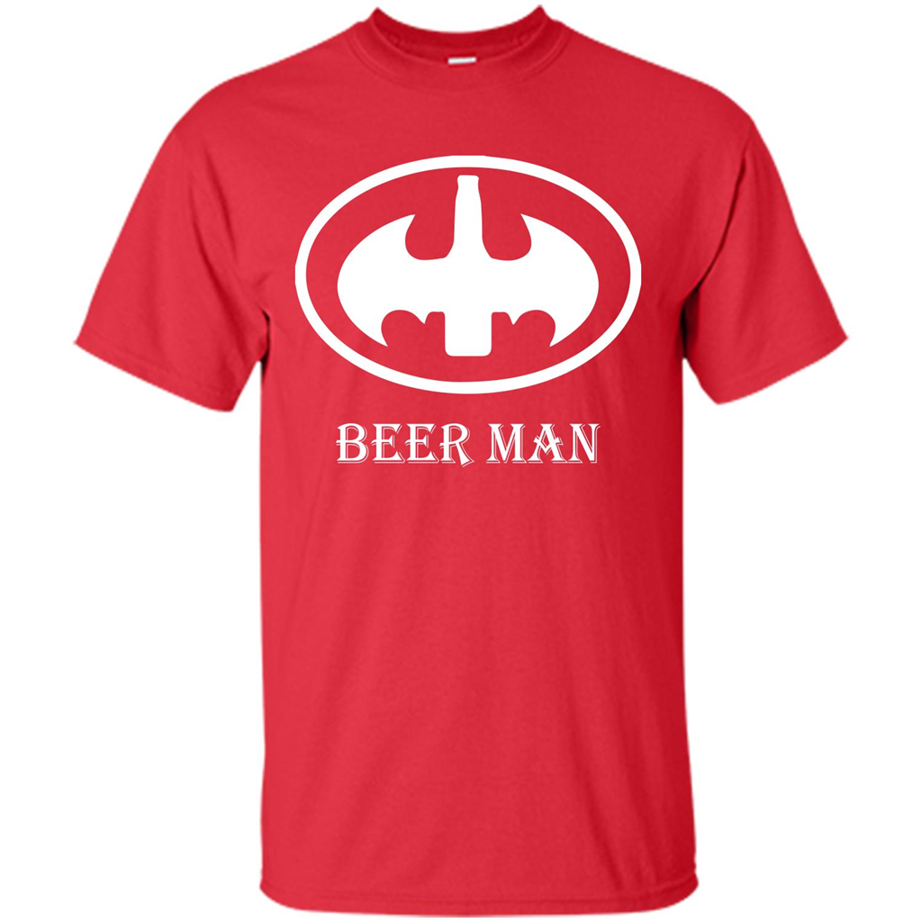 Beer Man T-shirt Funny Logo T-shirt Red