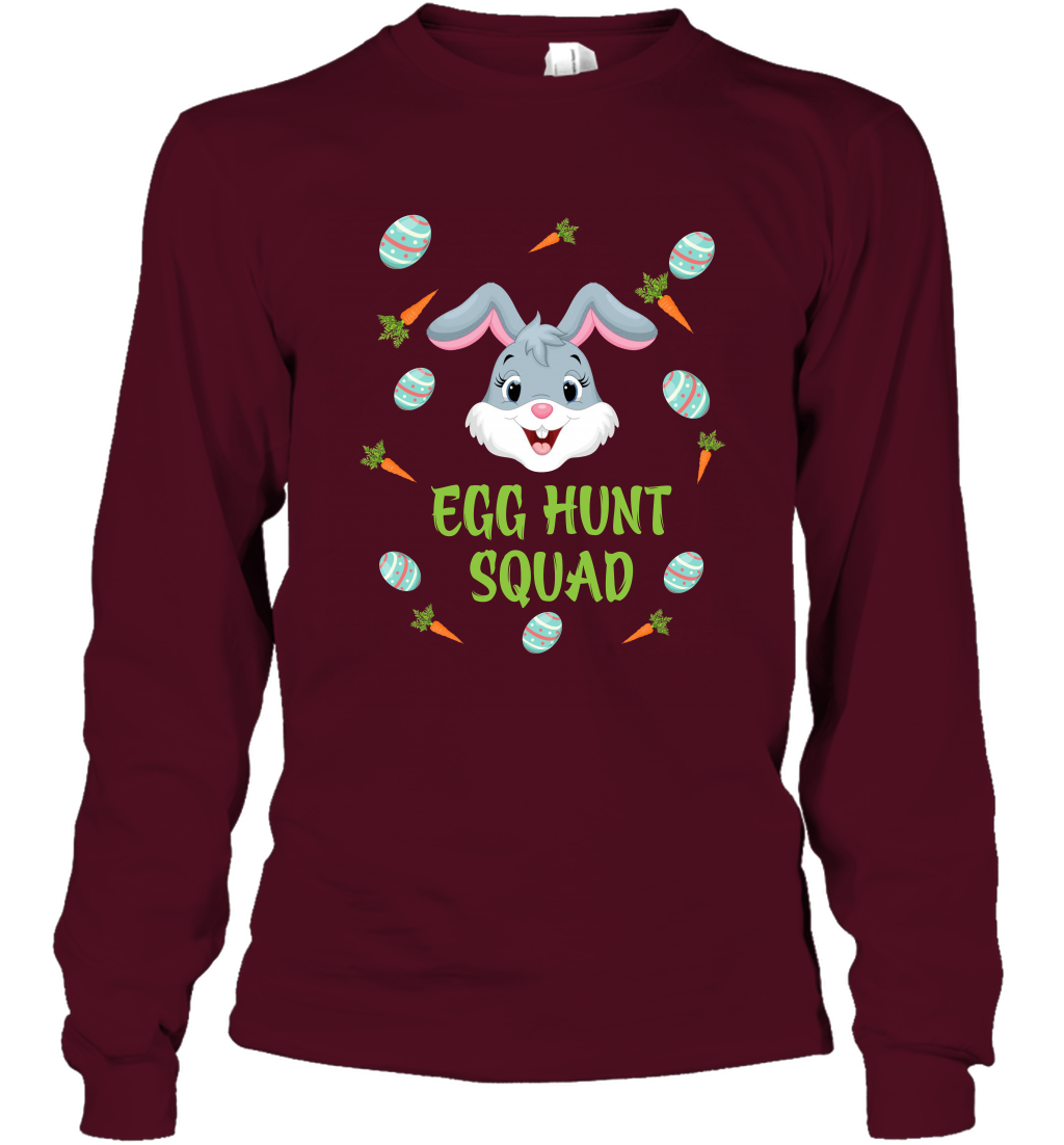 Egg Hunt Squad Happy Easter Day Shirt Long Sleeve T-Shirt Maroon
