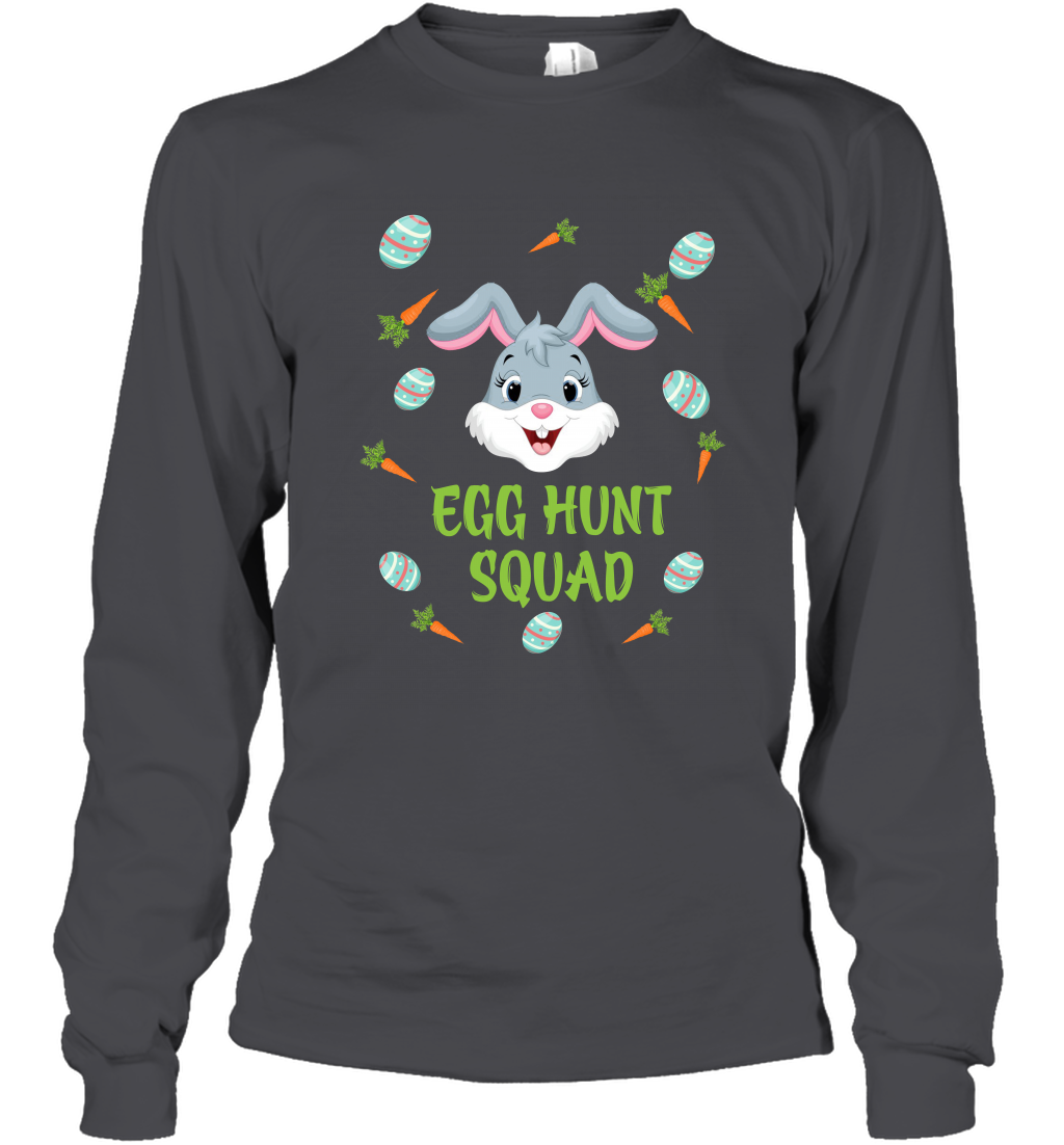 Egg Hunt Squad Happy Easter Day Shirt Long Sleeve T-Shirt Dark Heather