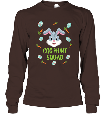 Egg Hunt Squad Happy Easter Day Shirt Long Sleeve T-Shirt Dark Chocolate