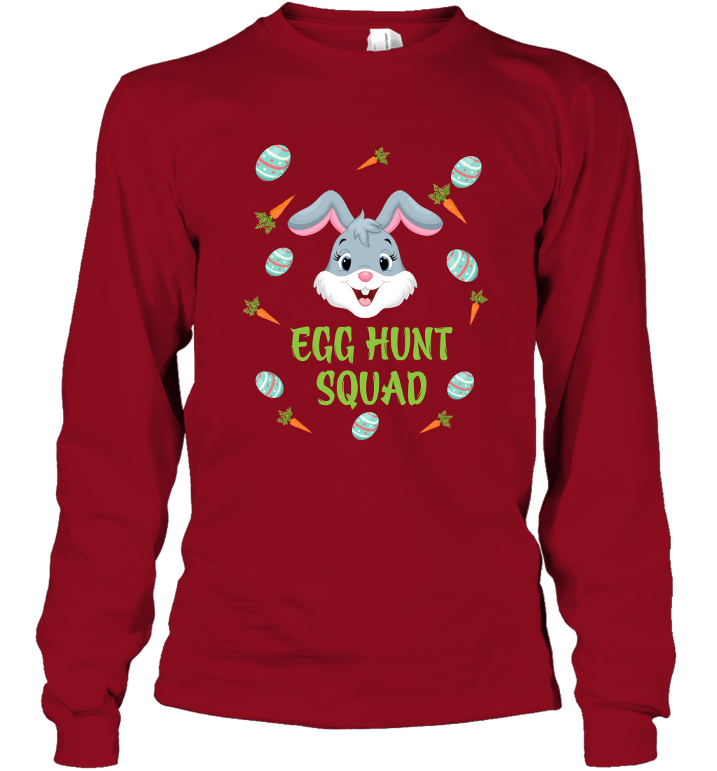 Egg Hunt Squad Happy Easter Day Shirt Long Sleeve T-Shirt Cardinal Red