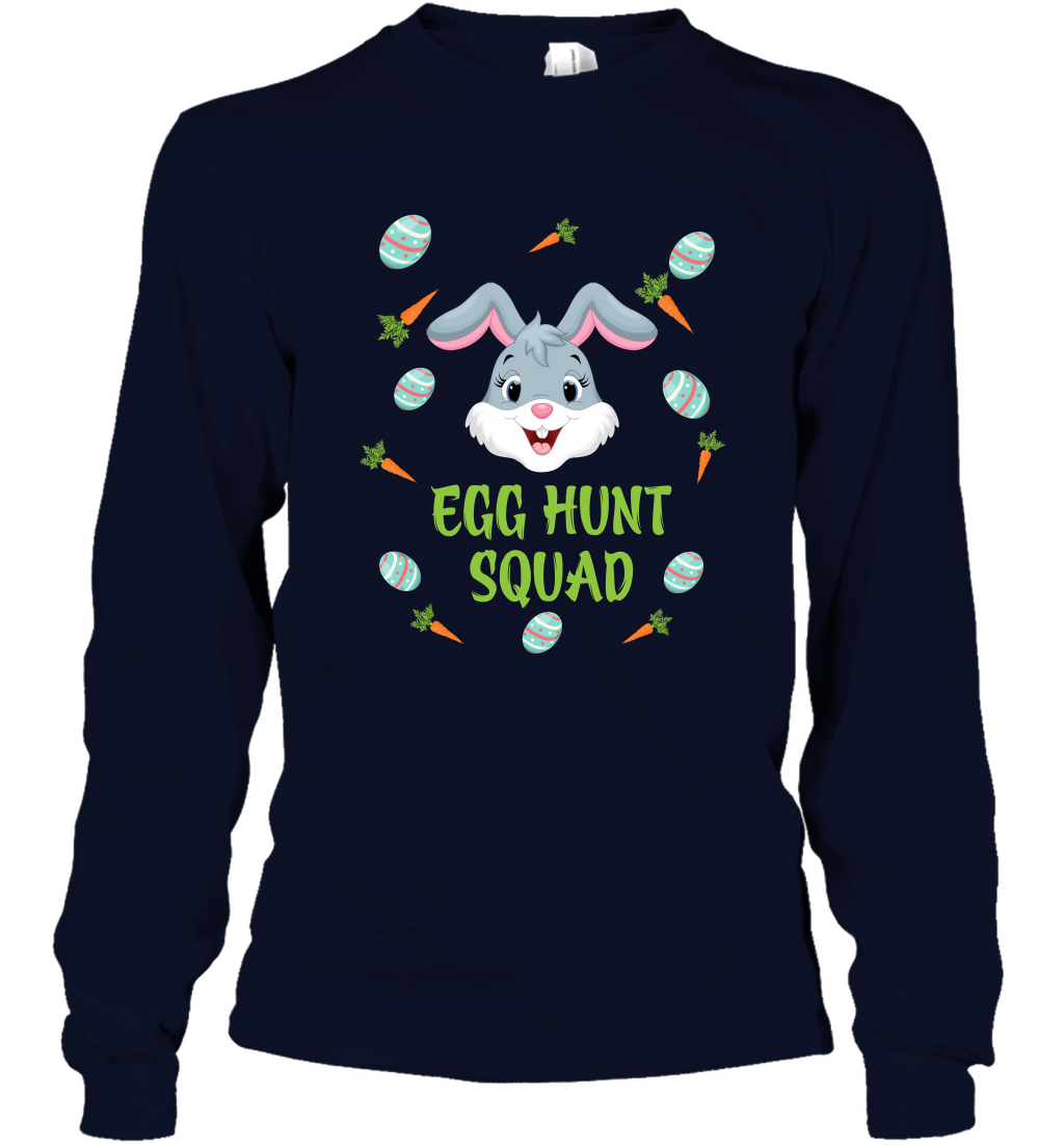 Egg Hunt Squad Happy Easter Day Shirt Long Sleeve T-Shirt Navy