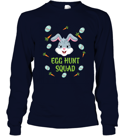 Egg Hunt Squad Happy Easter Day Shirt Long Sleeve T-Shirt Navy