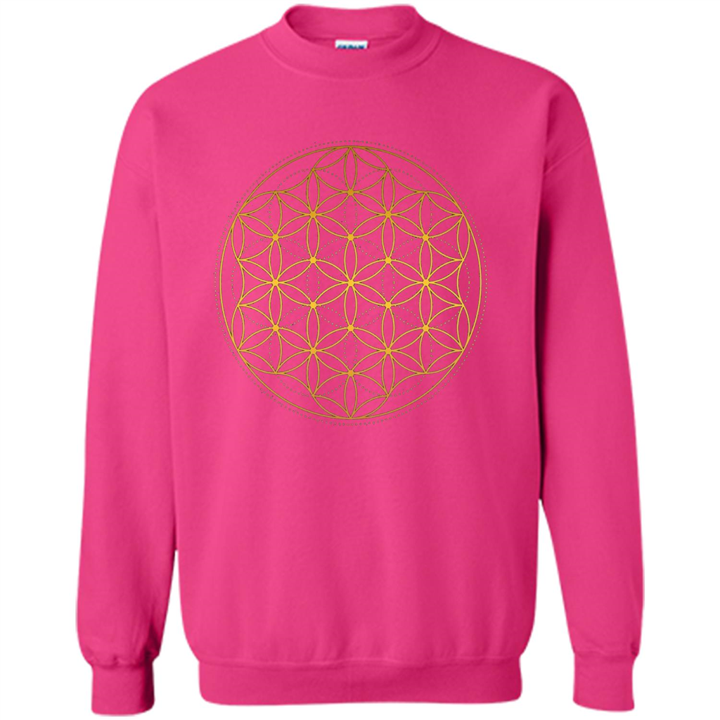 Beautiful Gold Sacred Geometry T-shirt Heliconia