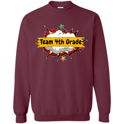 Team 4th Grade T-shirt Back To School Teacher Student T-shirt Maroon