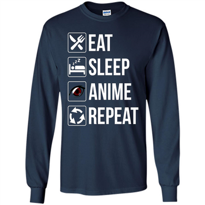 Funny Eat Sleep Anime Repeat T-shirt