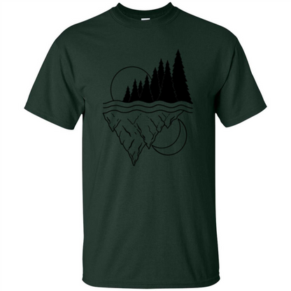 Nature Merged Moon And Sun T-shirt Forest Green
