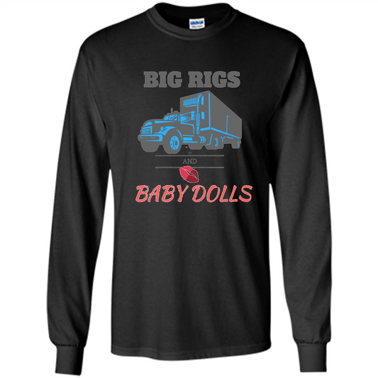 Trucker T-shirt Big Rigs And Baby Dolls Black
