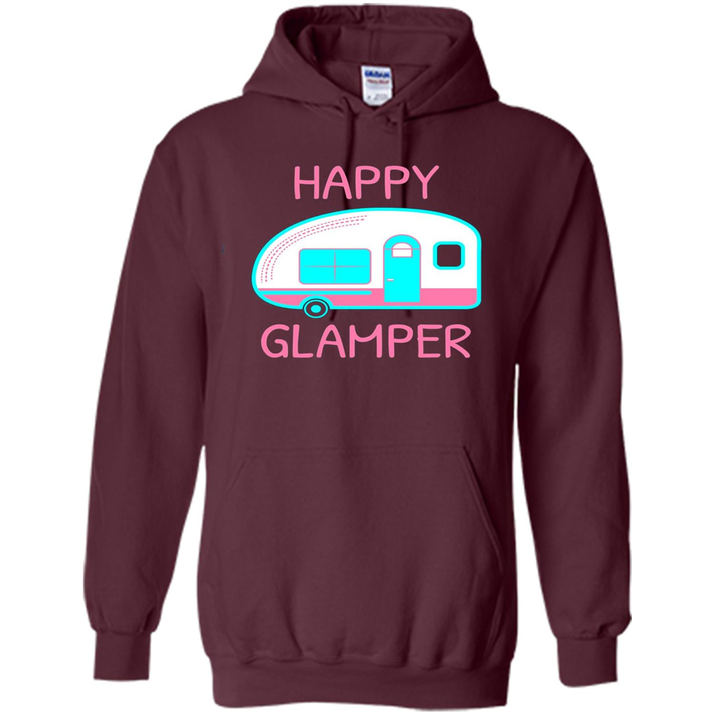 Happy Glamper - Glamping Camping Gift Idea T-Shirt Maroon