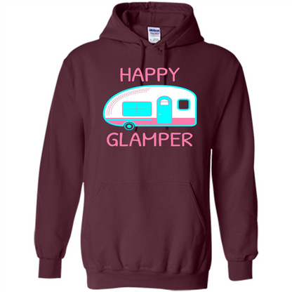 Happy Glamper - Glamping Camping Gift Idea T-Shirt Maroon
