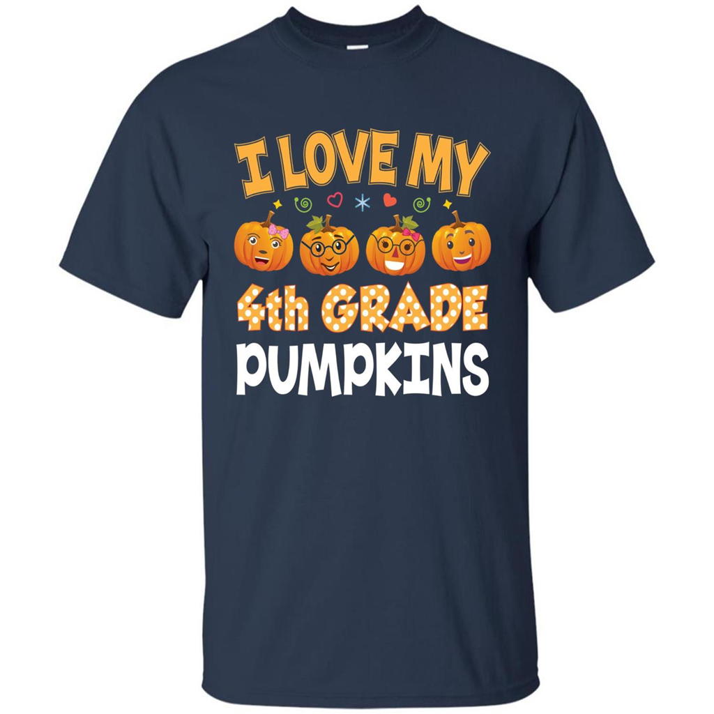 I Love my 4th Graders Pumpkins T-Shirt Fourth Grade Teacher Navy