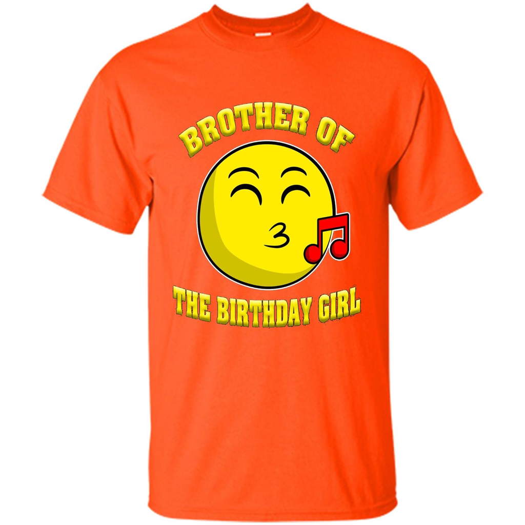 Brother Of The Birthday Girl Emoji T-shirt Orange