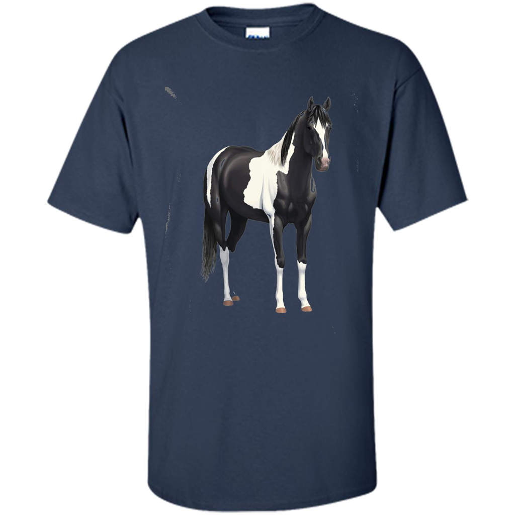 Beautiful Black Horse T-shirt Navy