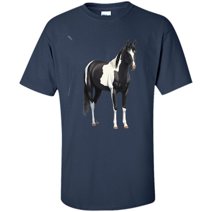 Beautiful Black Horse T-shirt Navy