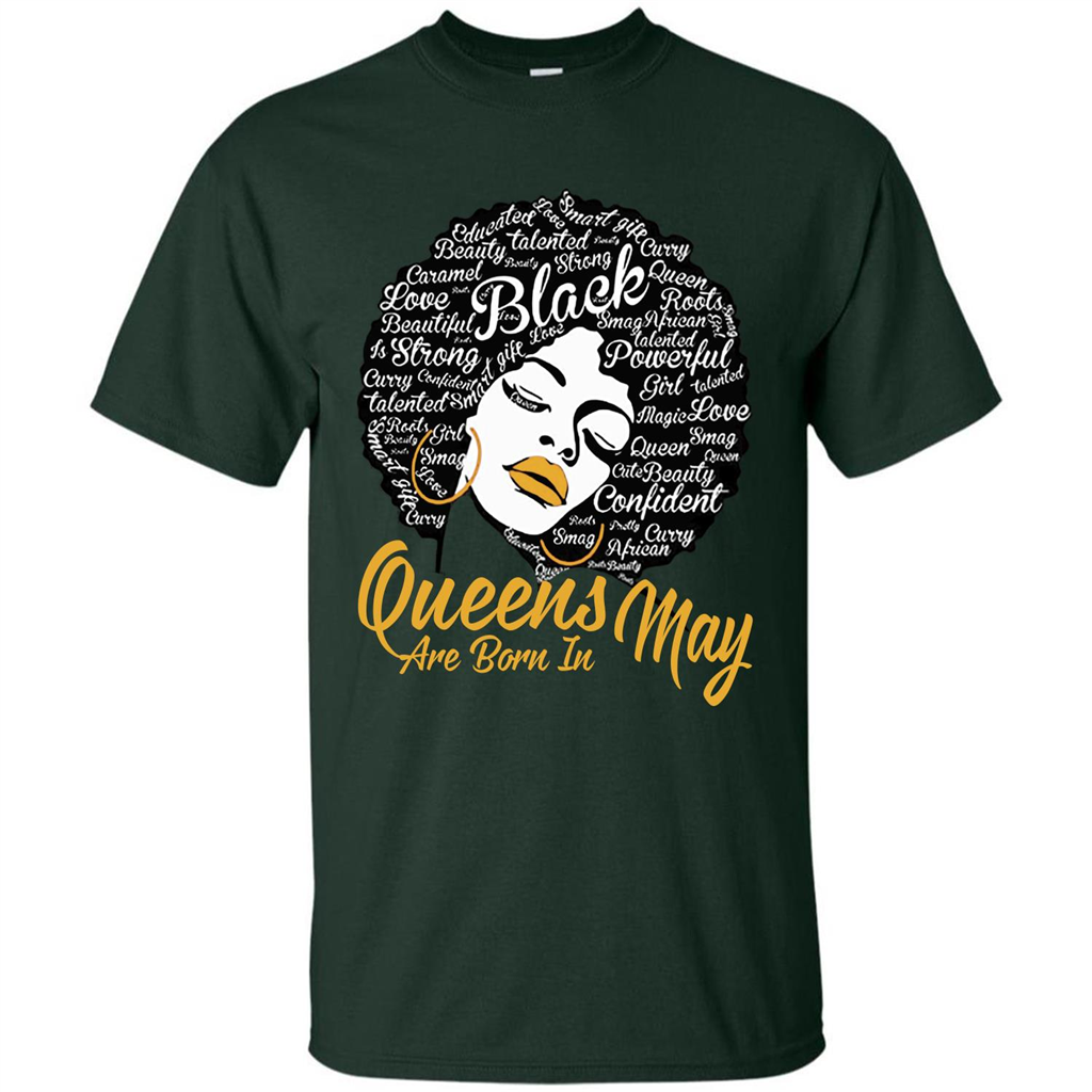 Queen Are Born In May T-shirt Forest Green