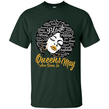 Queen Are Born In May T-shirt Forest Green