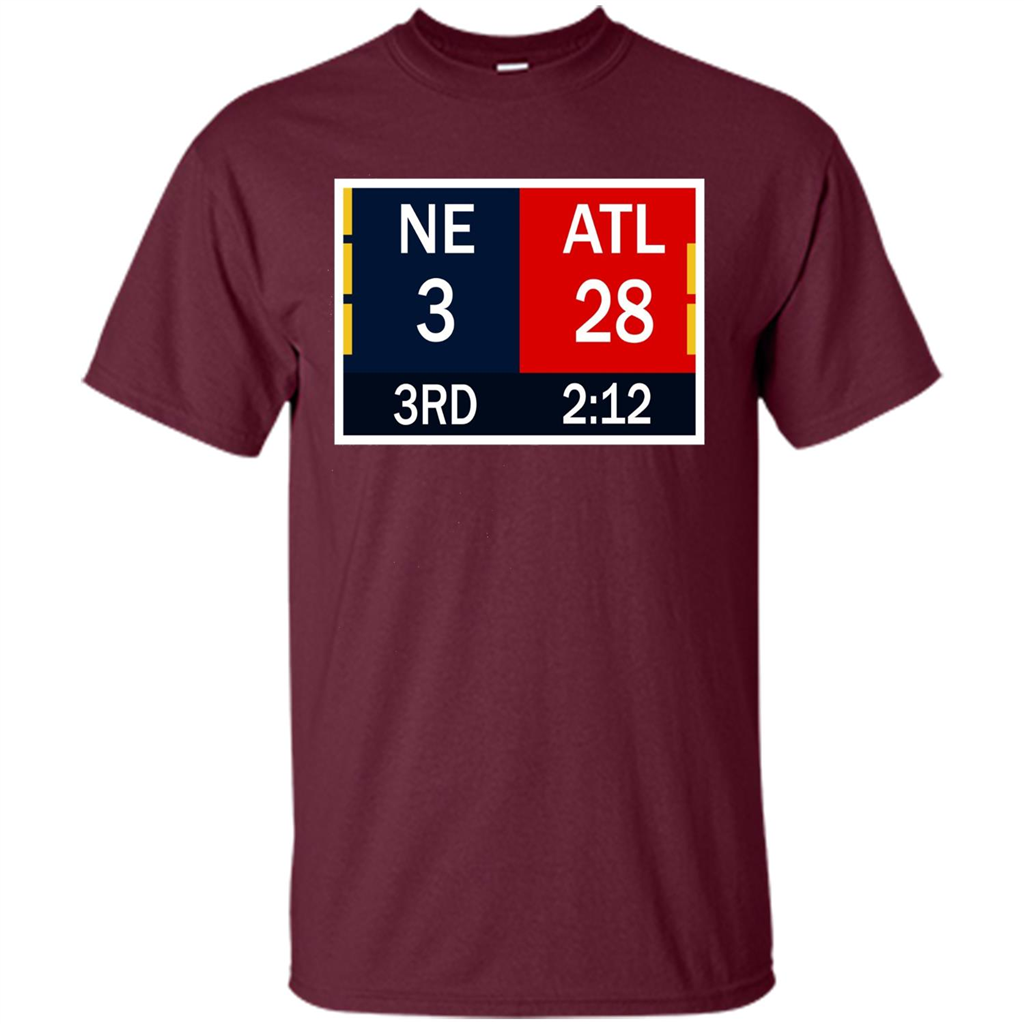 NE 3 ATL 28 Final T-shirt 2 Sides 1 Game Maroon