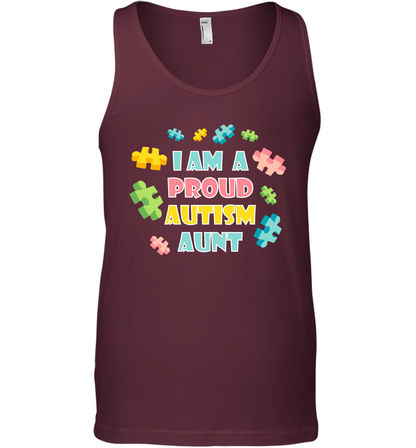 I Am A Proud Autism Aunt Family Shirt Tank Top Tank Top Maroon