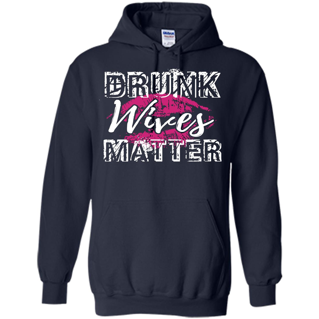 Wife T-shirt Drunk WIves Matter T-shirt Navy