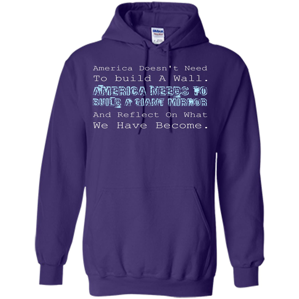 American T-shirt America Doesn't Need To build A Wall Purple