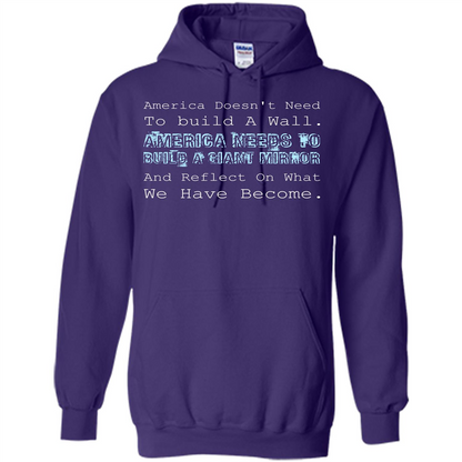 American T-shirt America Doesn't Need To build A Wall Purple