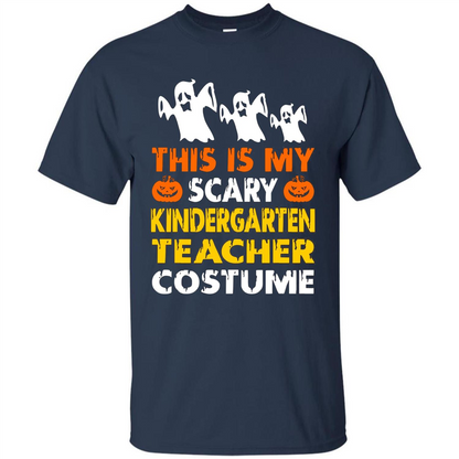 This is My Scary Kindergarten Teacher Costume Halloween T-shirt Navy