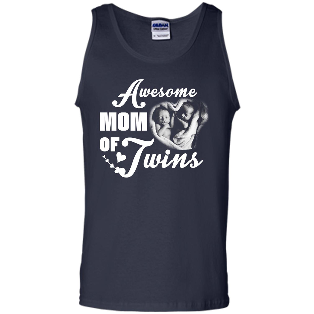 Mommy T-shirt Awesome Mom Of Twins Navy