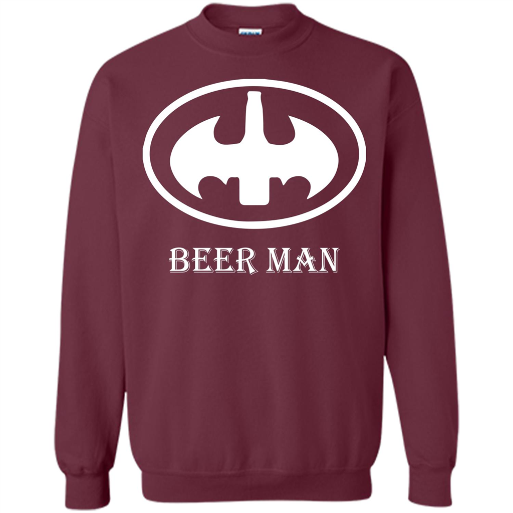 Beer Man T-shirt Funny Logo T-shirt Maroon