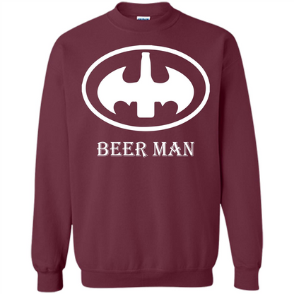 Beer Man T-shirt Funny Logo T-shirt Maroon