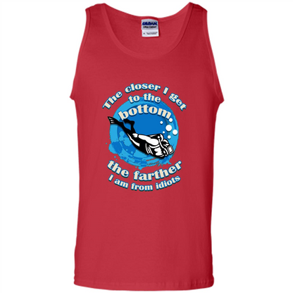 Scuba Diving T-shirt The Closer I Get To The Bottom, The Farther I Am From Idiots Red