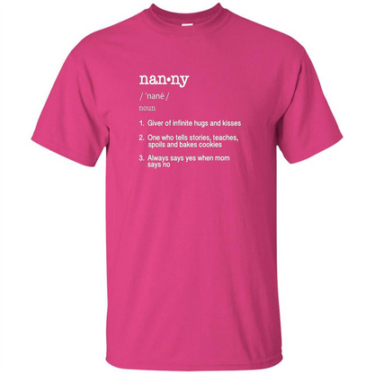 Nanny Definition T-shirt Funny Cool Present Gift T-shirt Heliconia