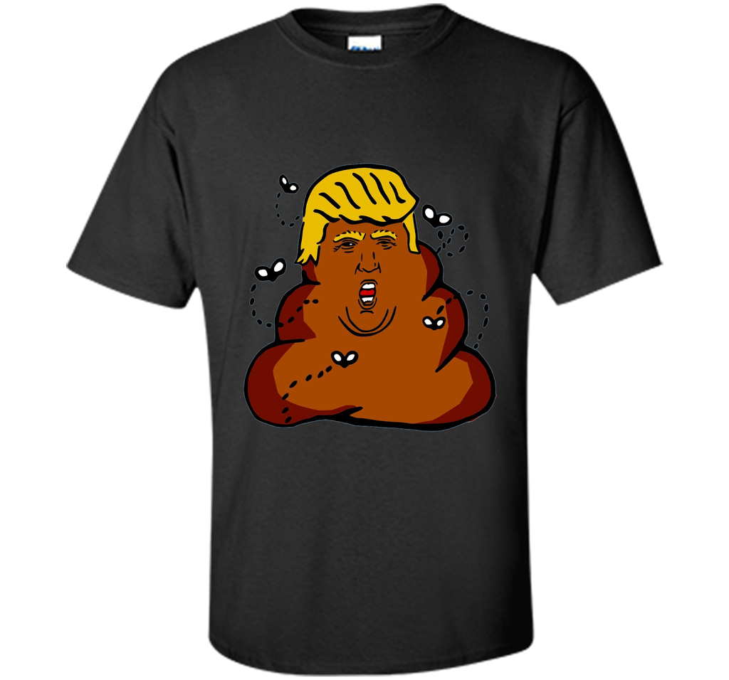 Funny Donald Trump Dump Poop Emoji T-shirt cool shirt Black
