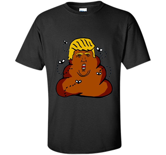 Funny Donald Trump Dump Poop Emoji T-shirt cool shirt Black