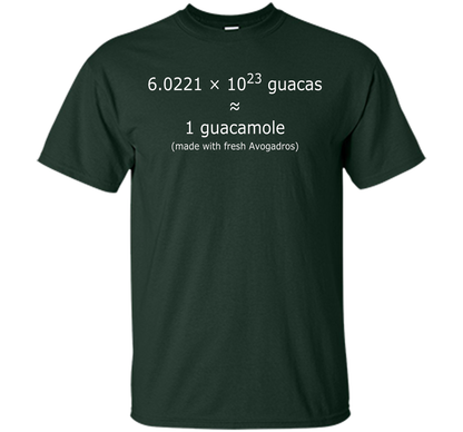Scientist T-shirt Avogadro's Number Guacamole T-shirt Forest Green