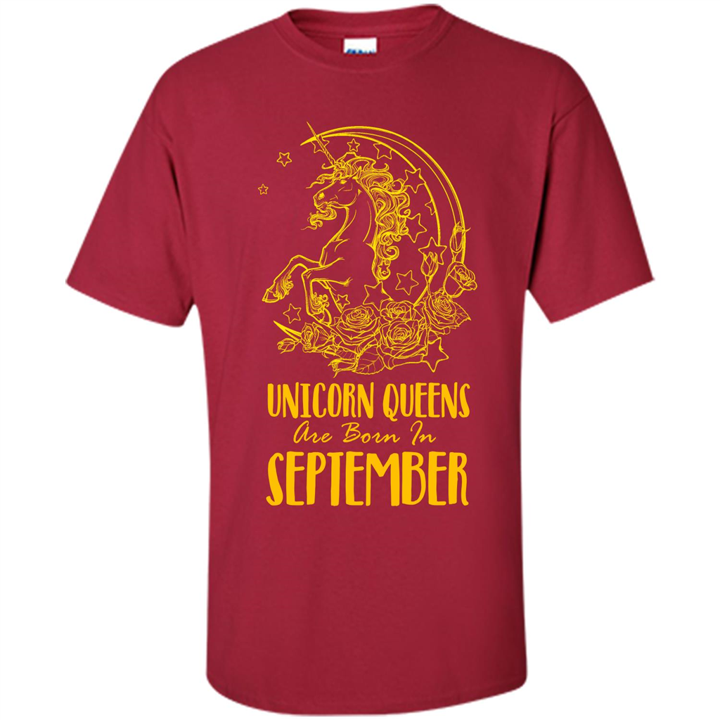 September Unicorn T-shirt Unicorn Queens Are Born In September Cardinal
