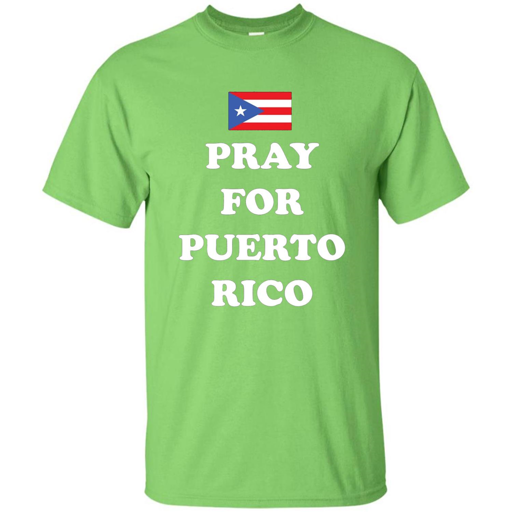 Pray For Puerto Rico Support T-Shirt Lime