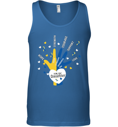 Hope Strength Courage Support Down Syndrome Awareness Day For My Daughter Shirt Tank Top Royal