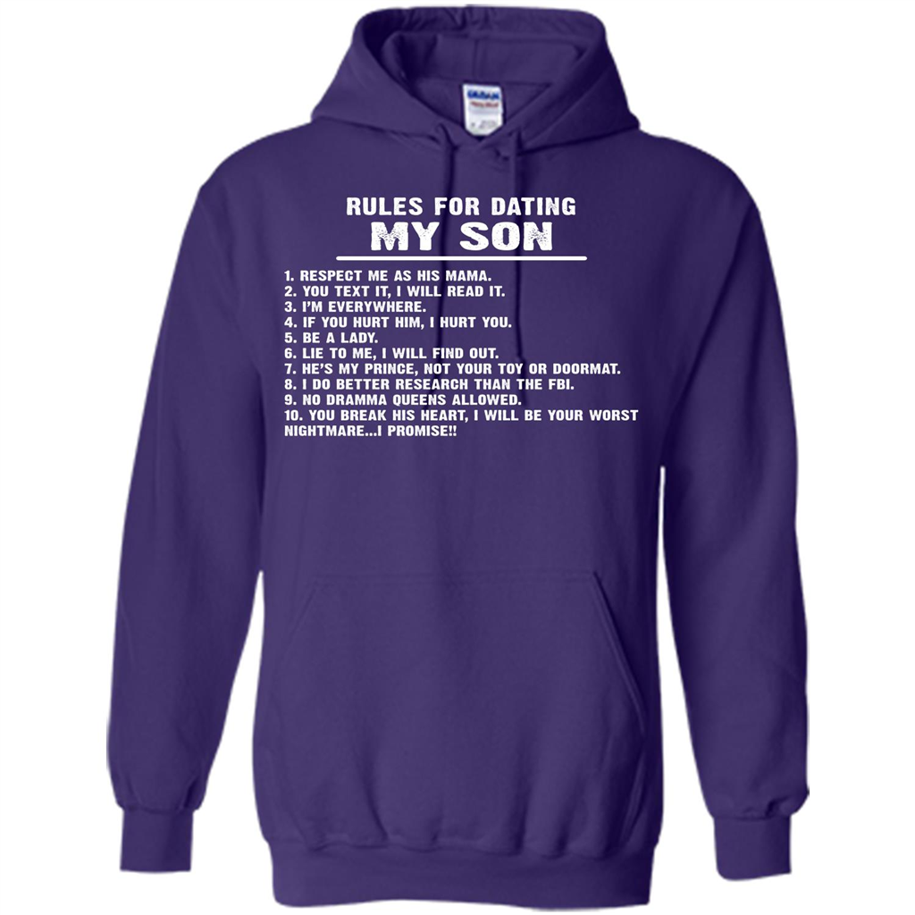 Parents T-shirt Rules For Dating My Son T-shirt Purple