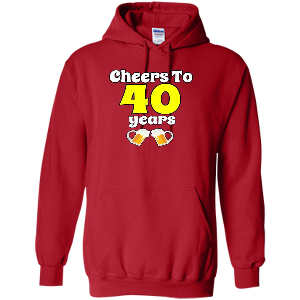 Cheers To 40 Years Birthday Or Wedding Anniversary T-shirt Red