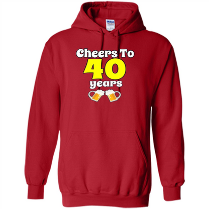Cheers To 40 Years Birthday Or Wedding Anniversary T-shirt Red