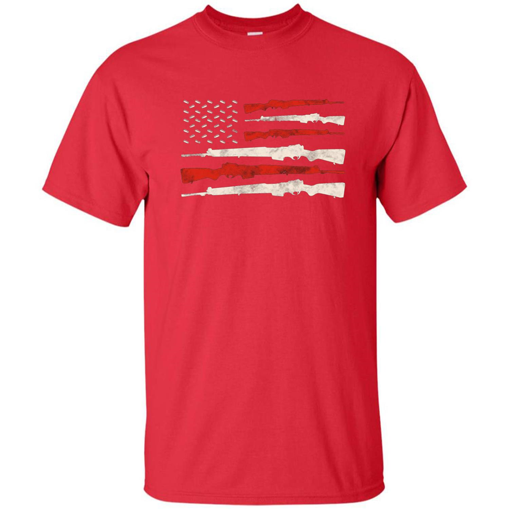 USA Flag Of Guns 2nd Amendment T-shirt Red