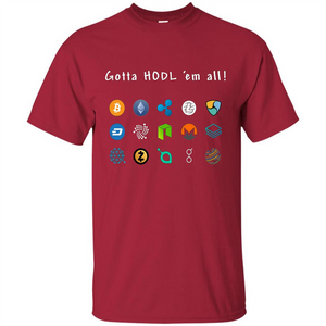 Ethereum Bitcoin Litecoin Gotta Hodl Em All Crypto T-Shirt