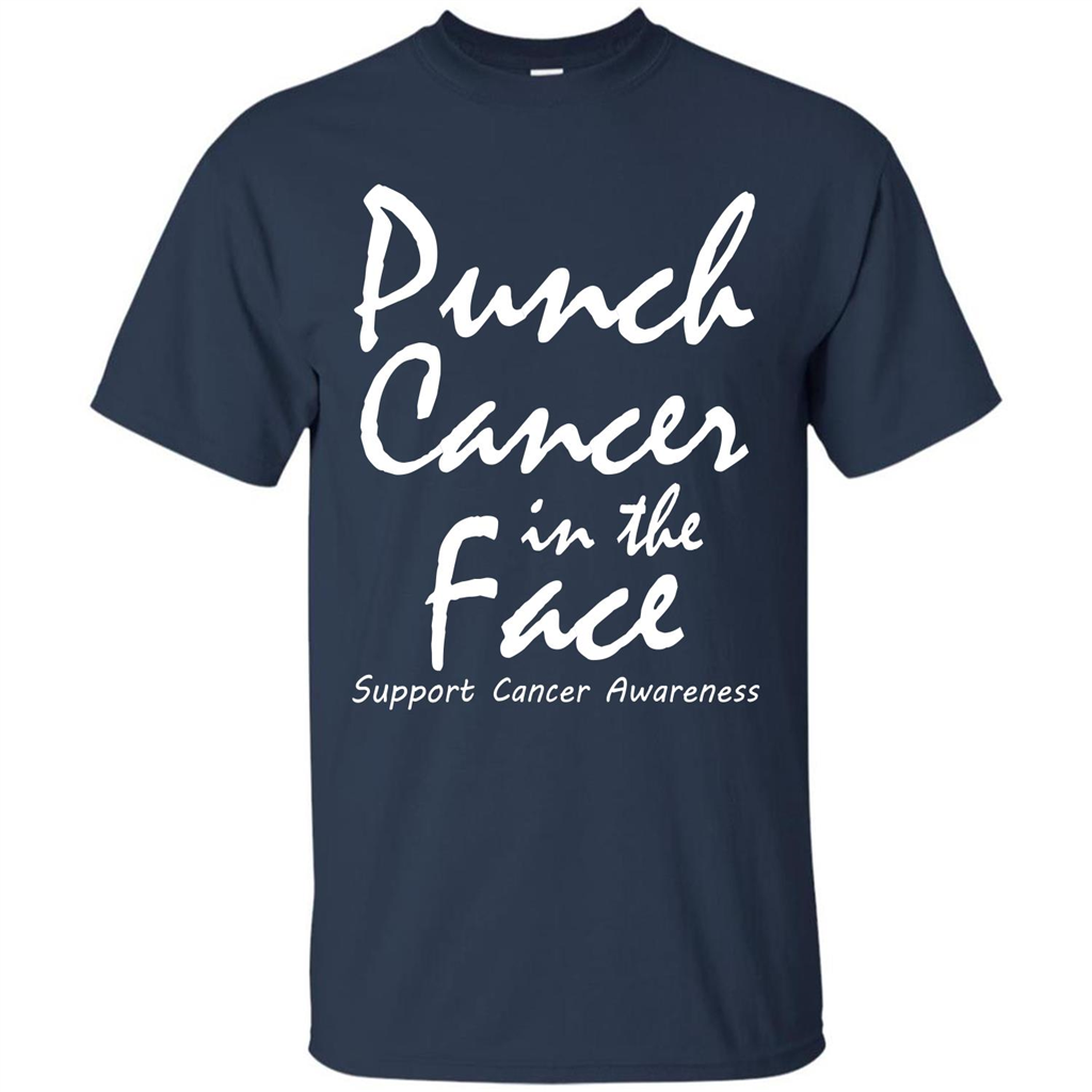 Support Cancer Awareness In The Face T-shirt Navy