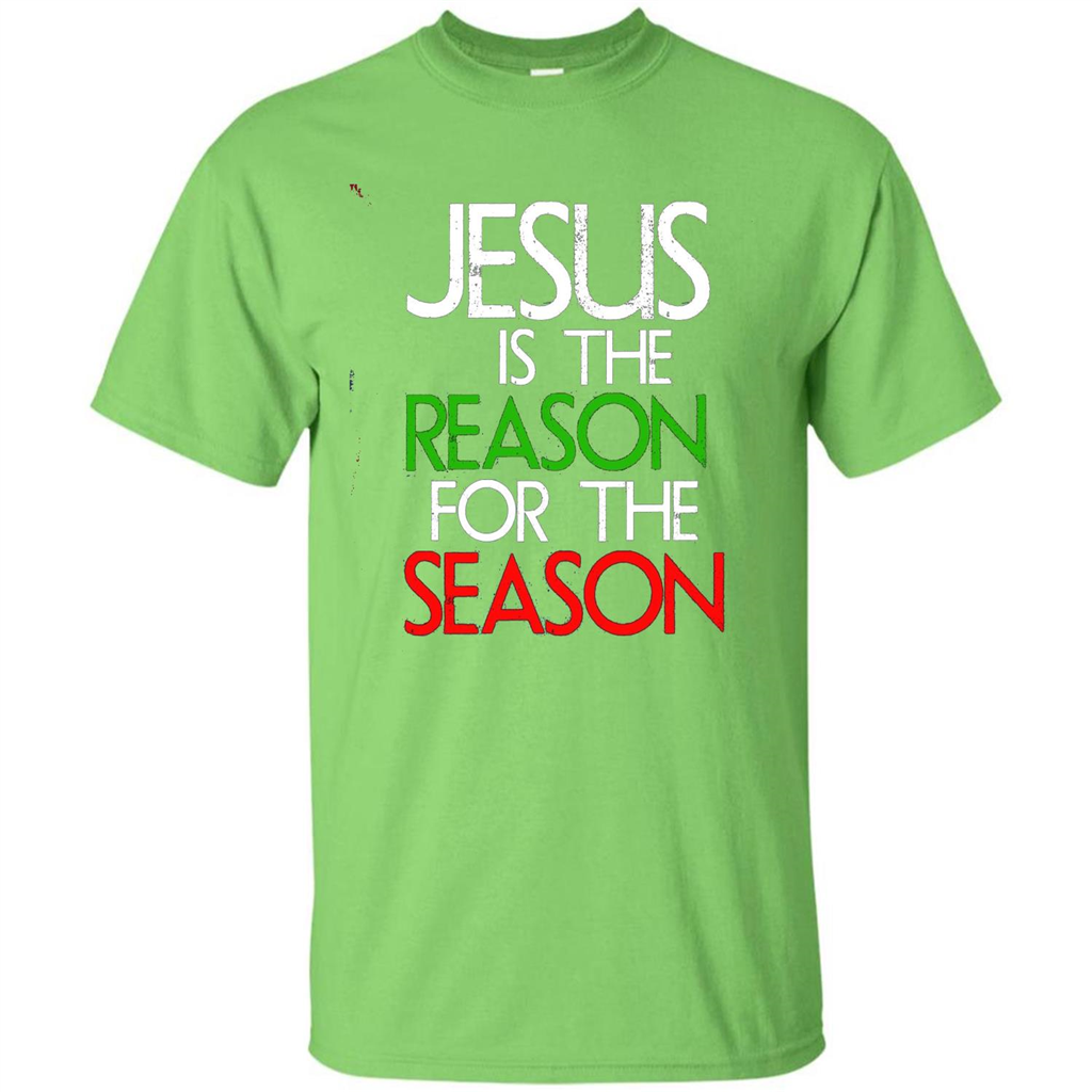 Jesus Is The Reason For The Season Christmas Christian T-Shirt Lime