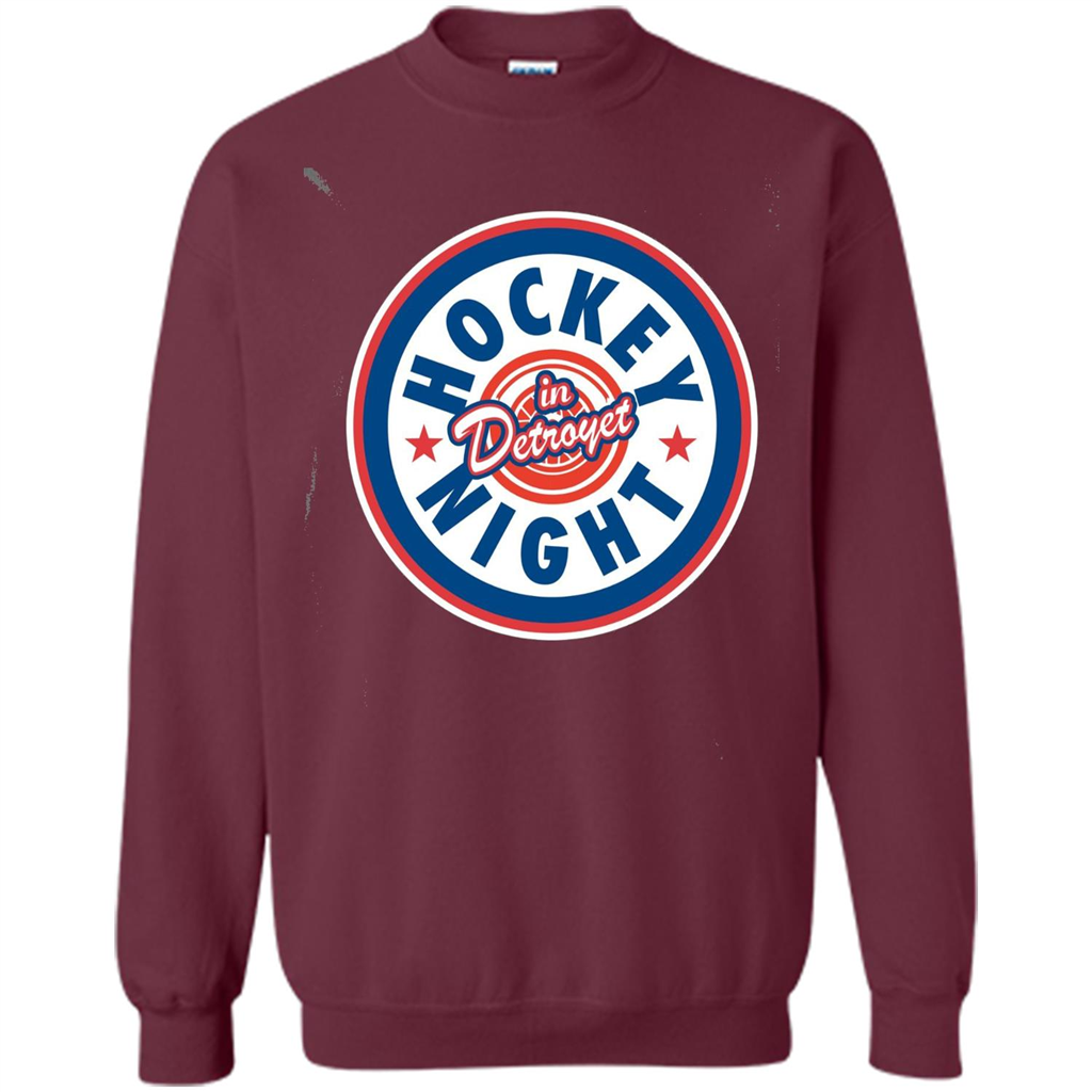 Hockey Night In Detroyet T-shirt Maroon