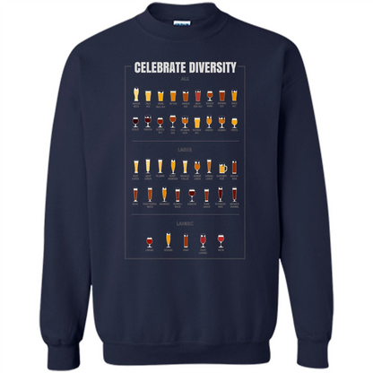 Celebrate Diversity Beer Glasses T-shirt Navy