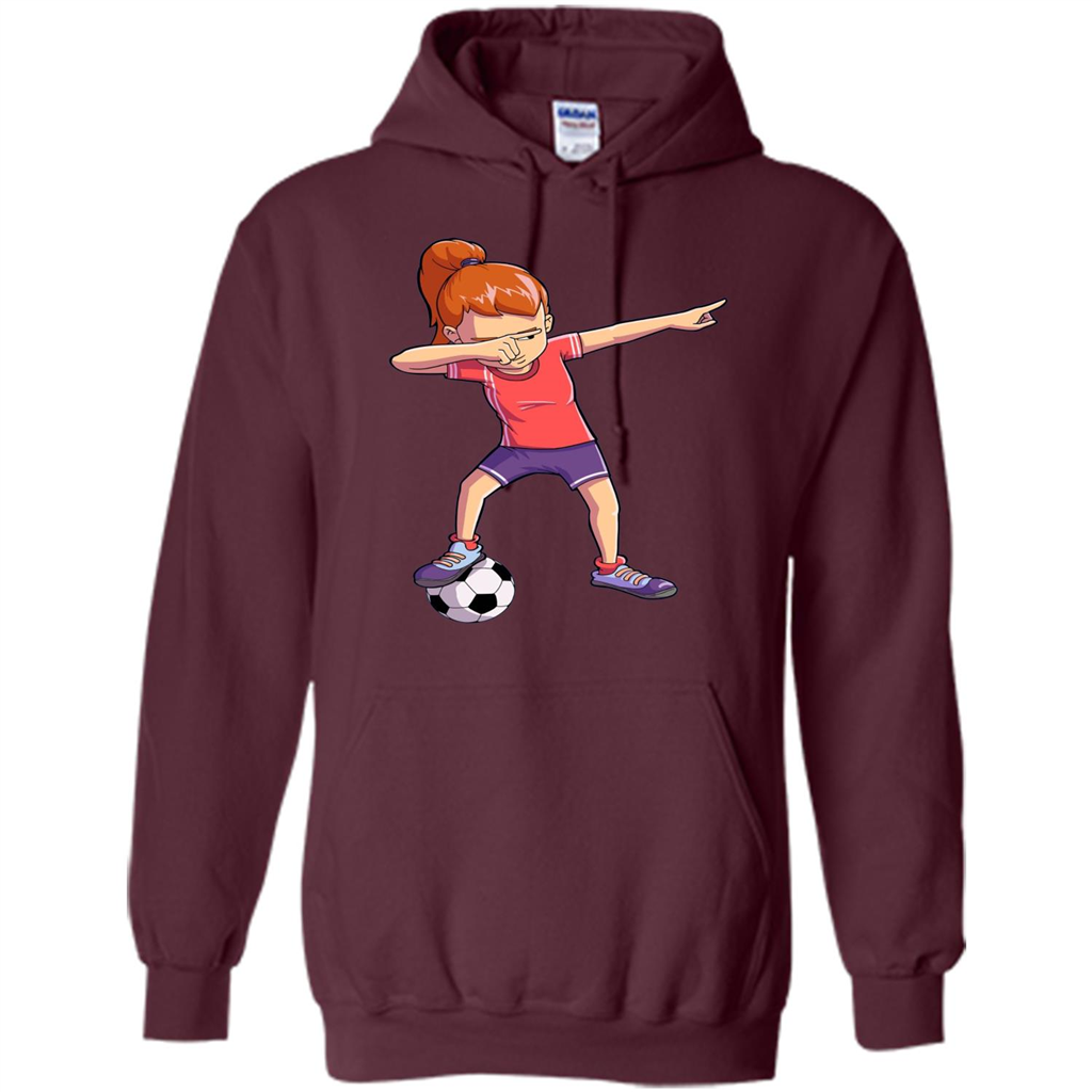 Dabbing Soccer Girl T-shirt Dab Dance T-shirt Maroon